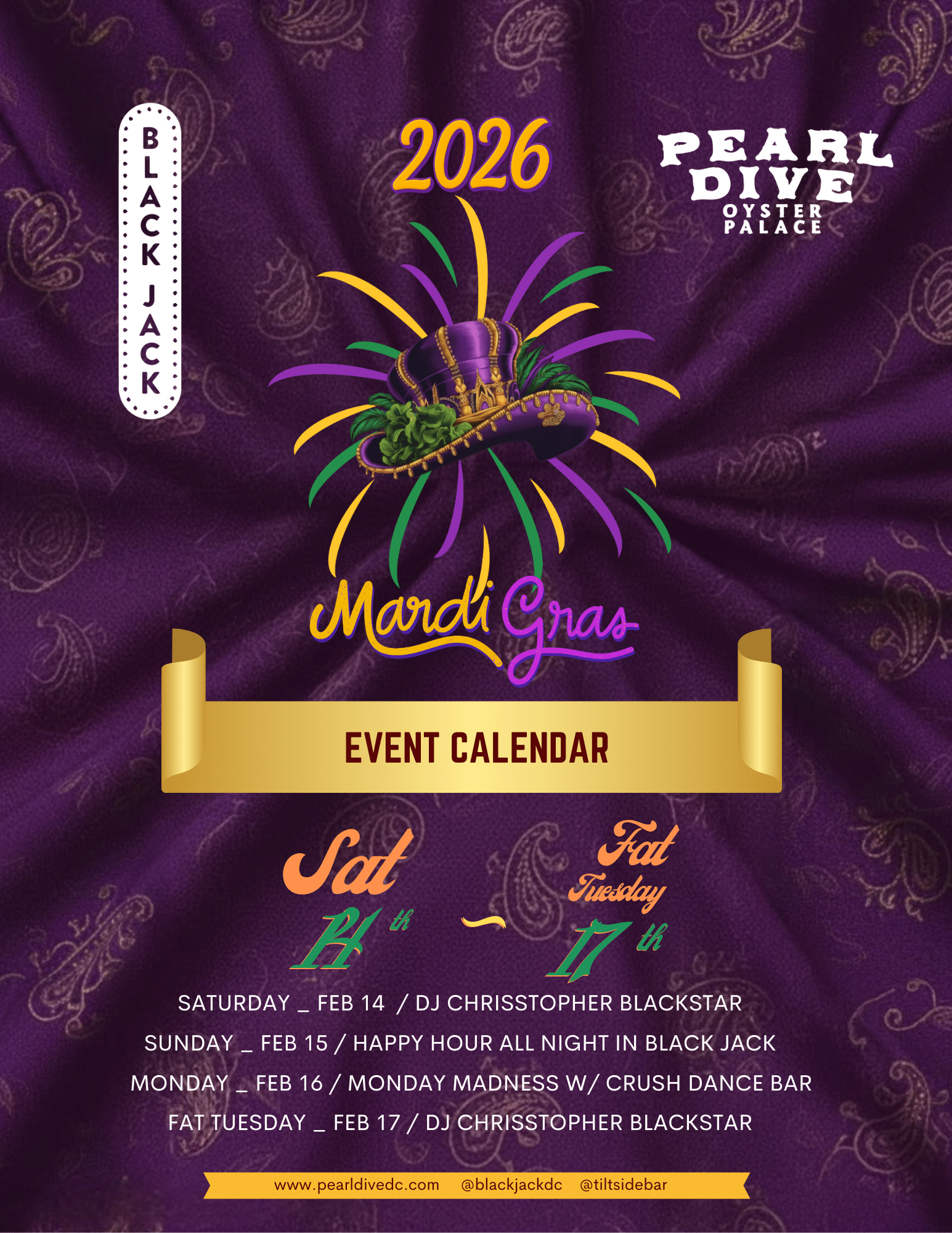 Come join us all weekend long for Mardi Gras